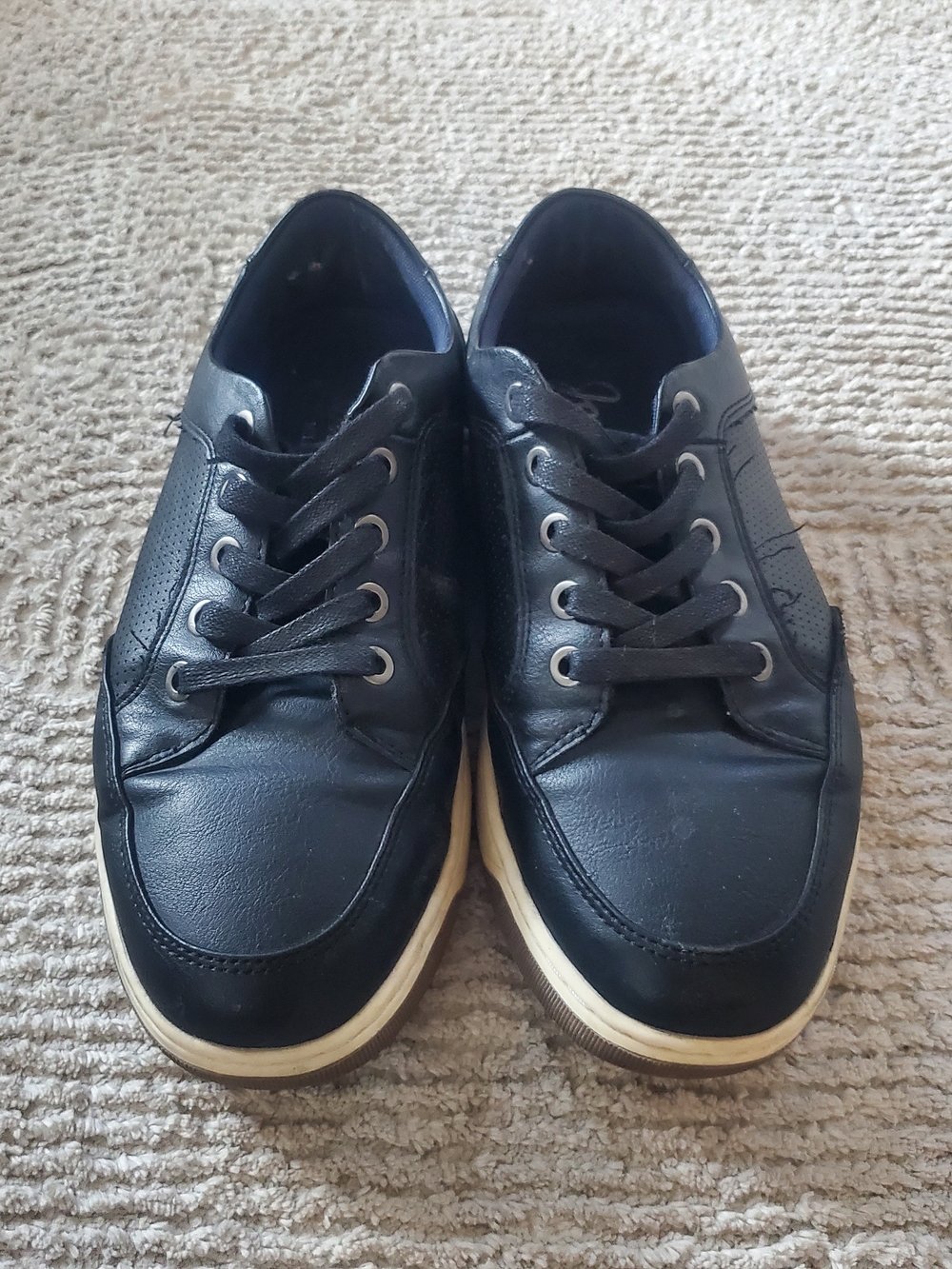 & Other Stories Black Leather Lace-Up Sneakers with White Sole